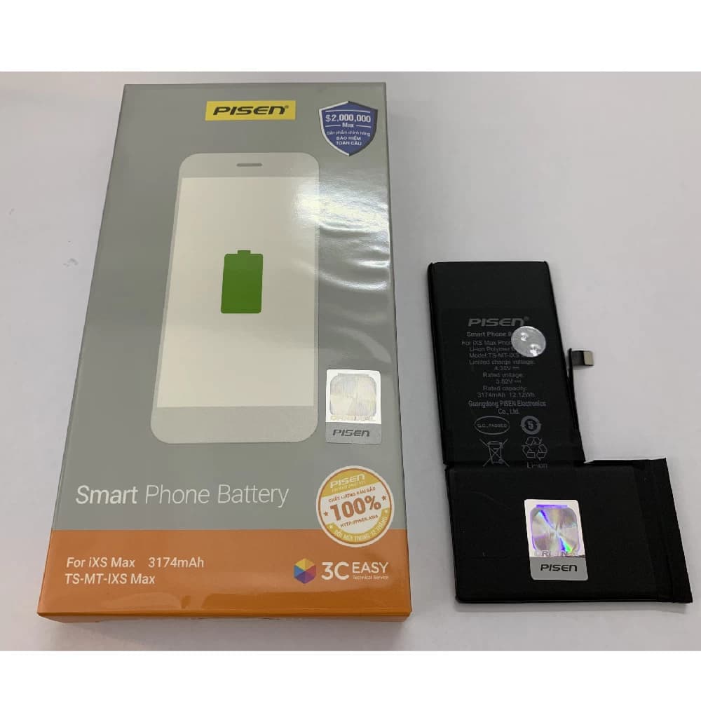 Pin iPhone XS MAX Pisen (Dung lượng chuẩn 3174 mAh)