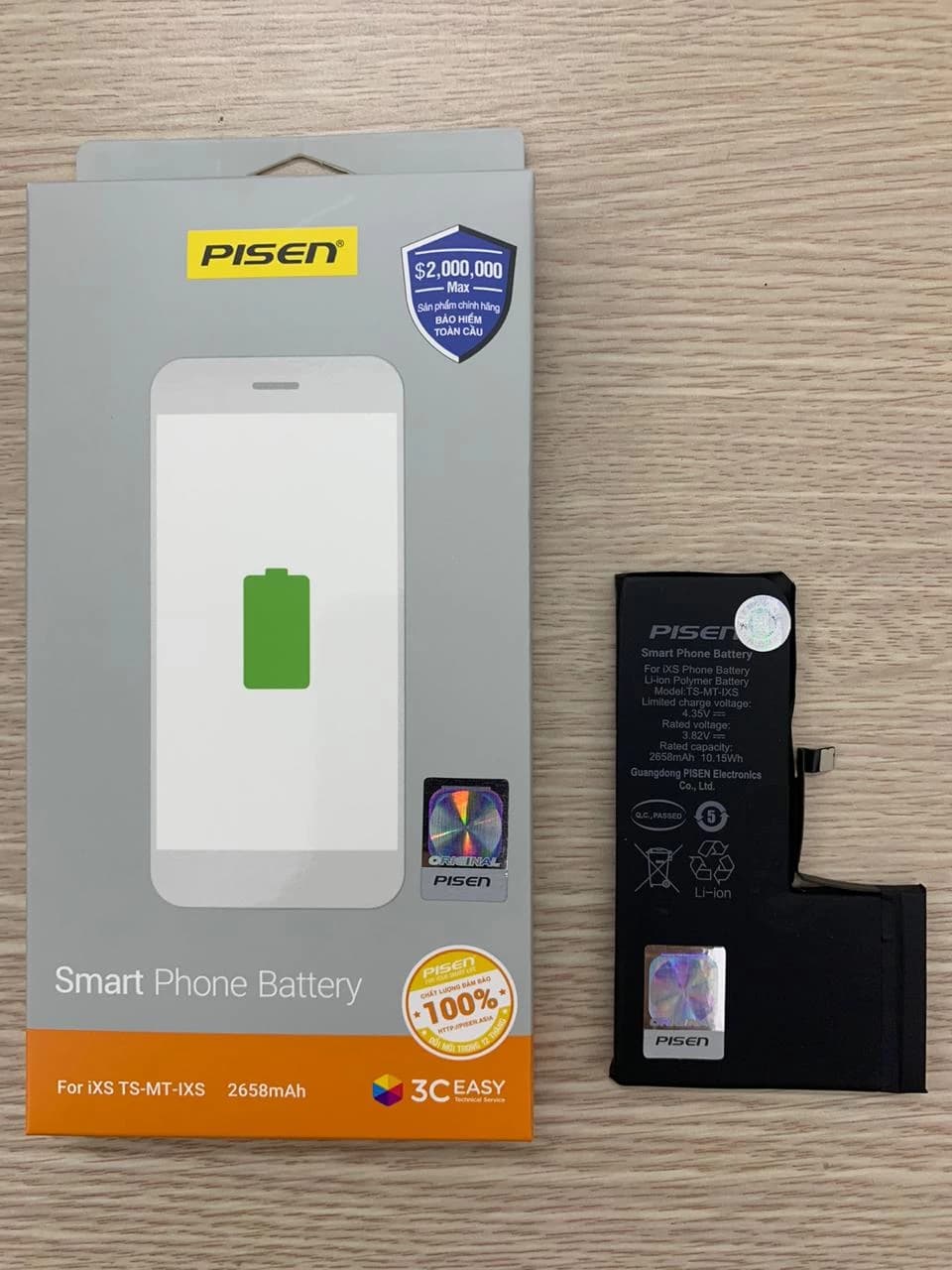 Pin iPhone XS PISEN (Dung lượng chuẩn 2658mAh)