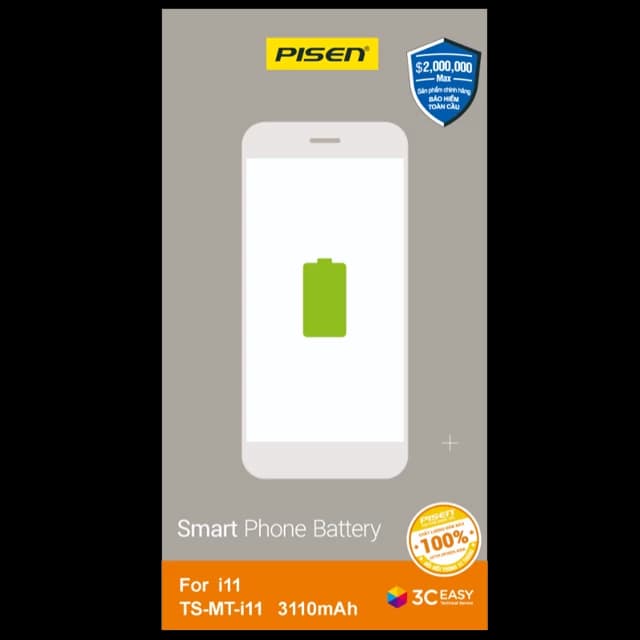 Pin iPhone 11 PISEN (Dung lượng chuẩn 3110mAh)