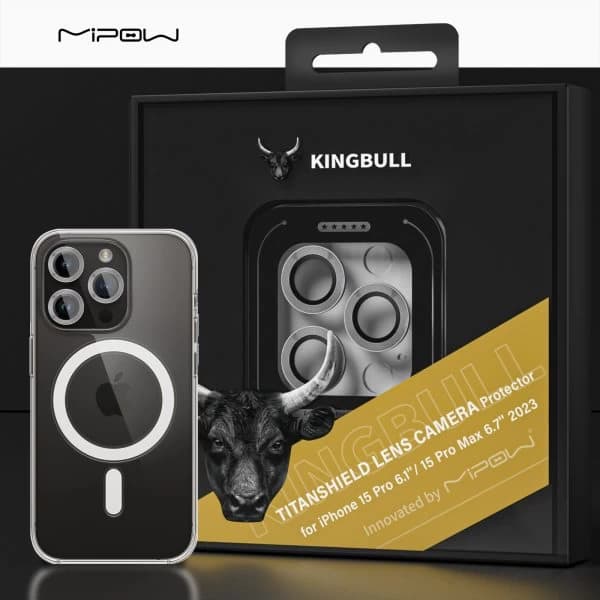 Cường lực camera Mipow KINGBULL TITANSHIELD PROTECTOR iPhone 15 15 Pro Max