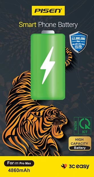 Pin iPhone 11 Pro Max Pisen (dung lượng cao 4860mAh)
