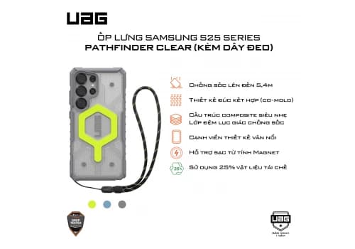 Ốp lưng UAG Pathfinder Clear (kèm dây đeo) cho SamSung Galaxy S25 Ultra