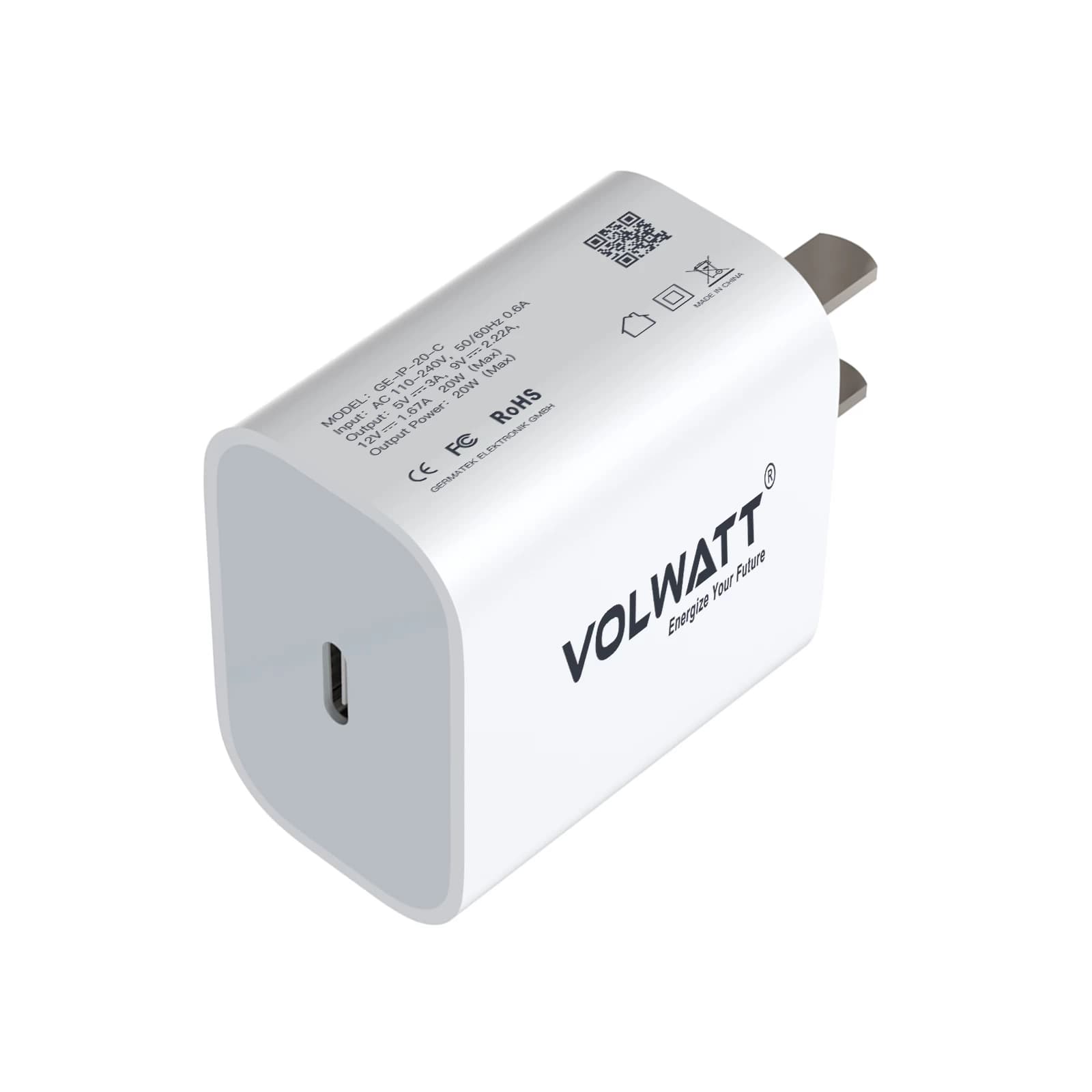 Củ sạc Volwatt Fast Charger 20W GE IP 20 C