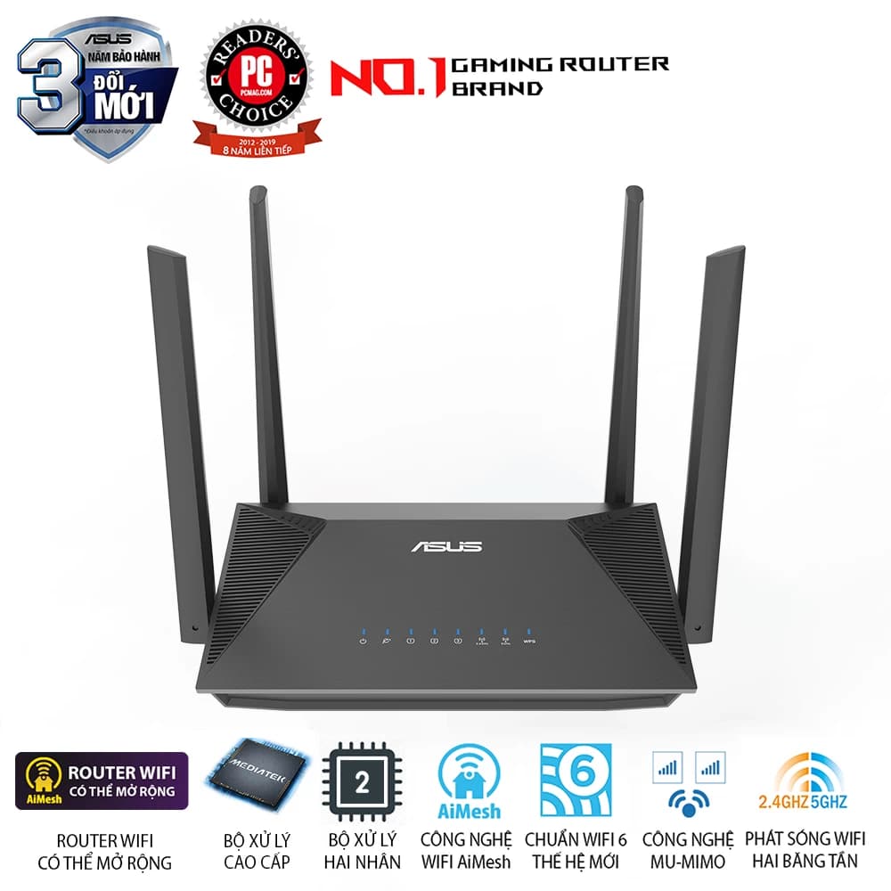 Router Wifi 6 băng tần kép Asus RT AX52 AX1800