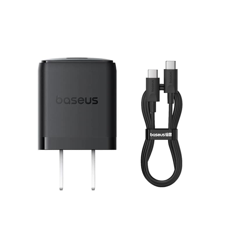 Bộ sạc nhanh Baseus Palm 1C 20W US (kèm cáp USB C to USB C 1m)