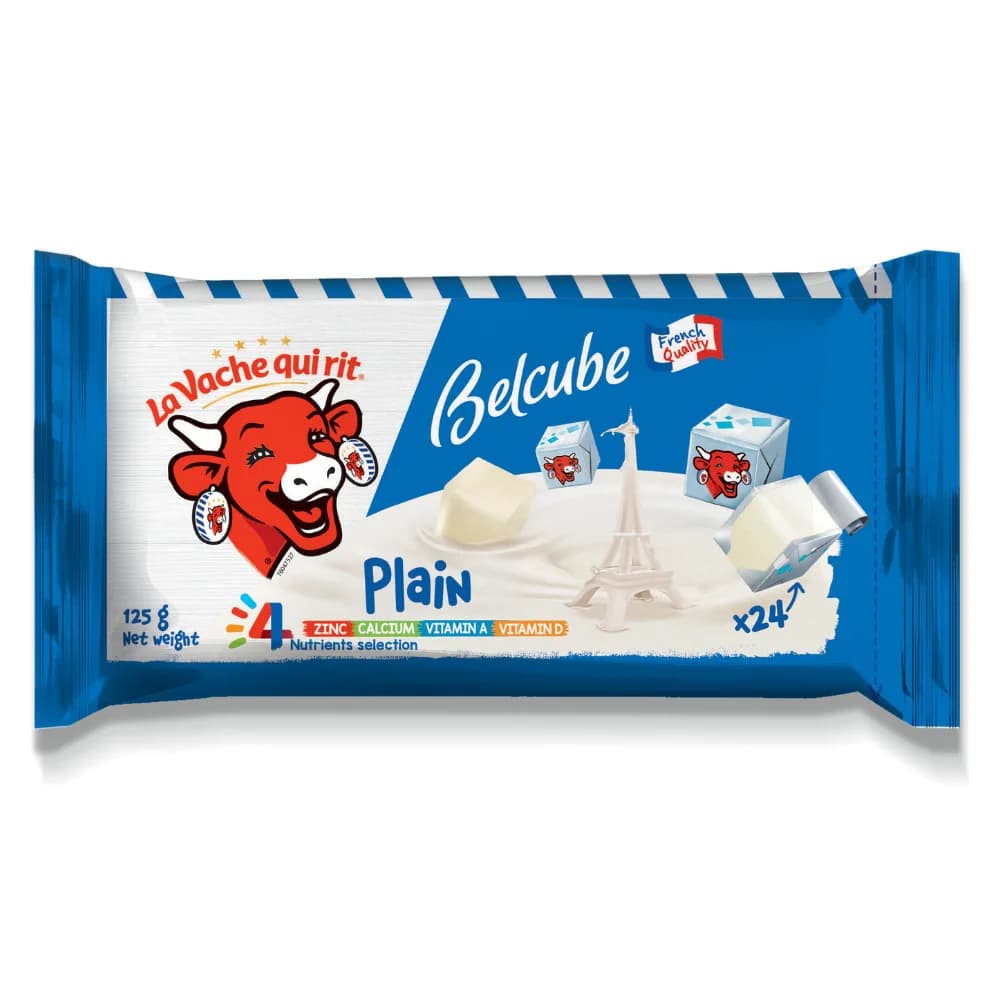 Phô mai Con Bò Cười Vuông Belcube Plain 24C