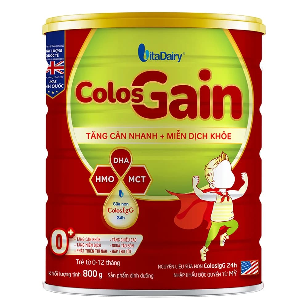 Sữa Colos Gain 0+ 800g (0 12 tháng)