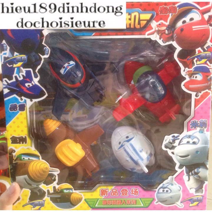 Bộ 4 máy bay đội bay siêu đẳng cỡ lớn gồm 2 mẫu như hình (Khách chat chọn mẫu hoặc shop gủi ngẫu nhiên)