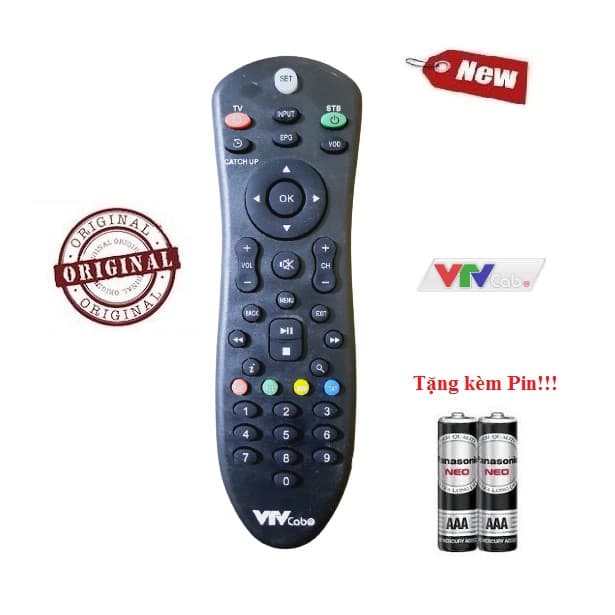 Remote điều khiển VTV CAB ''Đa Năng'' cho đầu kỹ thuật số TVBox HÀNG Tặng kèm Pin