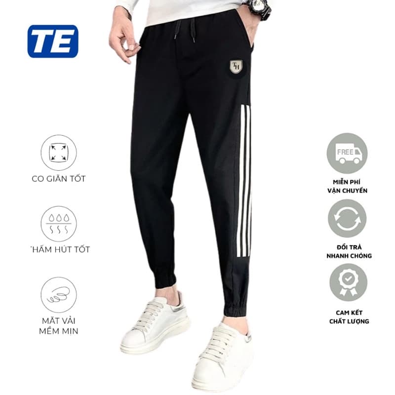 quần thể thao nam quần thể thao nam dài 3 sọc lửng