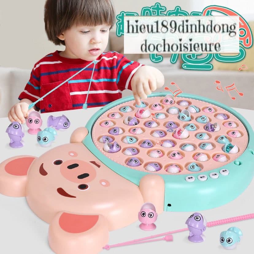 Hộp đồ chơi câu cá nam châm có nhạc tặng kèm pin