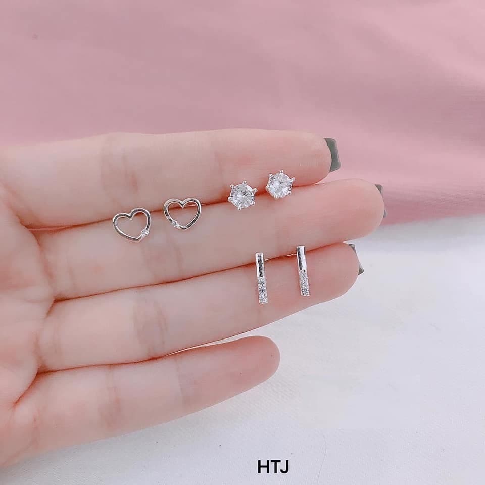 Bông tai nhiều mẫu bông tai bạc kiểu dánh nhẹ nhàng cho các chị e sắc nét như ảnh