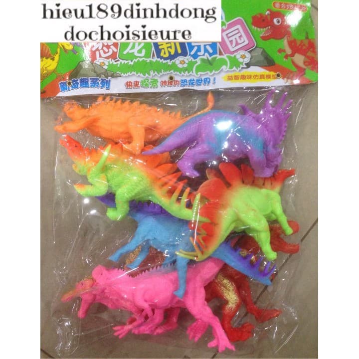 Túi 8 khủng long cao su mềm sắc nét an toàn (không phải loại cao su cứng)