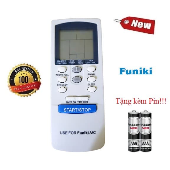 Điều khiển điều hòa Funiki 2 LOẠI 1&2 chiều Inverter SC SH HSC 09 12 18 24 Hàng tốt 100% Tặng Pin