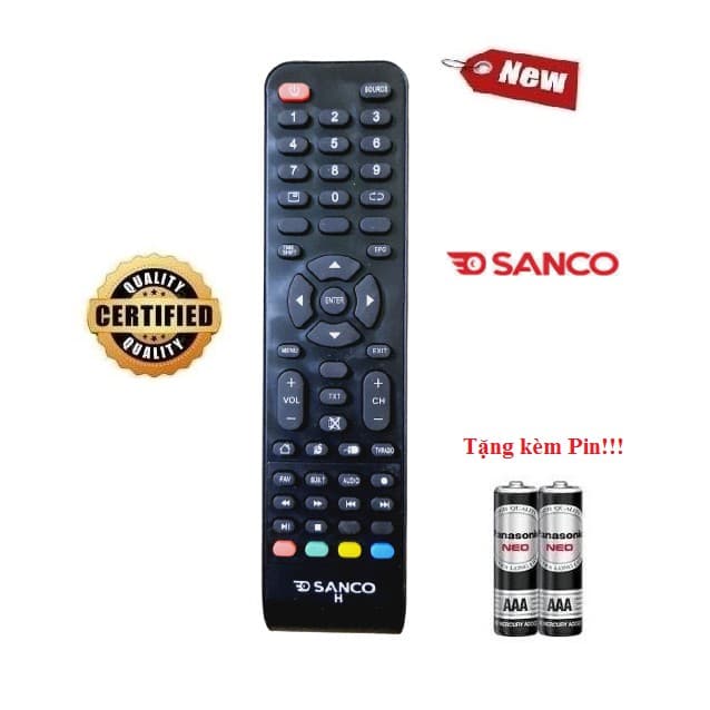 Remote Điều khiển thay thế tương thích cho tivi Sanco LED LCD Smart TV Hàng loại tốt mới 100% Tặng kèm Pin