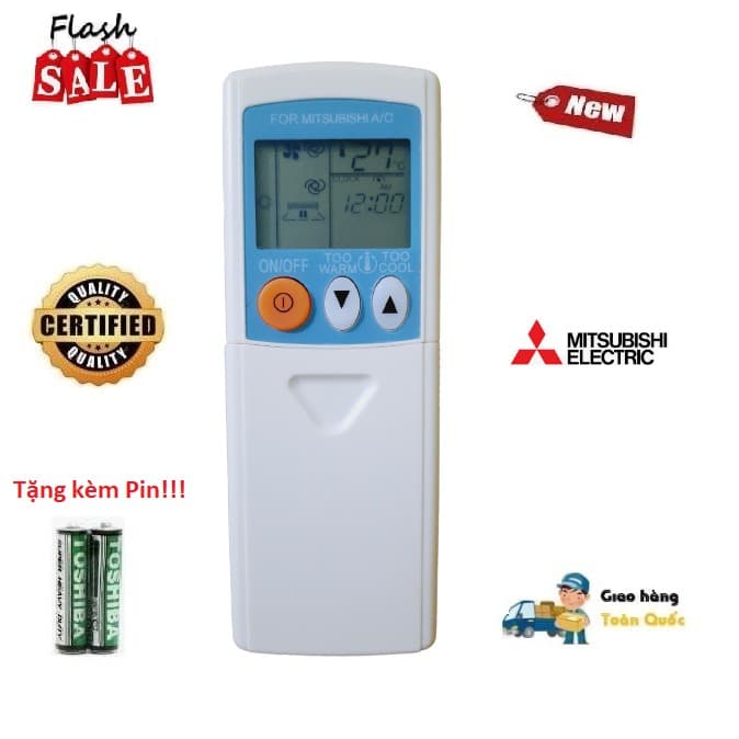 Điều khiển thay thế tương thích cho điều hòa Mitsubishi 4 các dòng MSY MSZ MS HÀNG CHẤT LƯỢNG CAO + TẶNG PIN