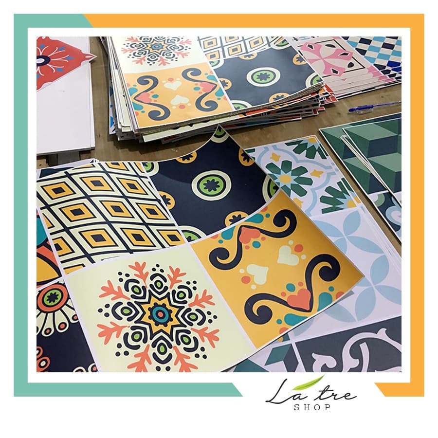 Decal dán tường decor dán bếp kính nhà tắm decor chịu nhiệt dễ lau chùi đề can loại 1 Lá tre 0033