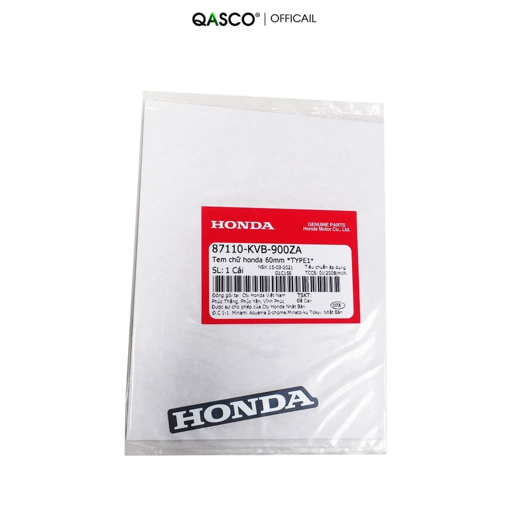 Tem chữ HONDA Air Blade 110 Click cỡ 60mm QA(87110KVB900ZA) _( 1199)
