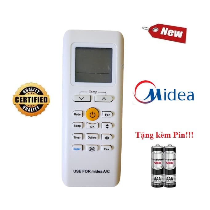 Điều khiển thay thế tương thích cho điều hòa Midea 2 các dòng Midea 1& 2 chiều MSAFA MSAF MSAB MSFR Hàng tốt