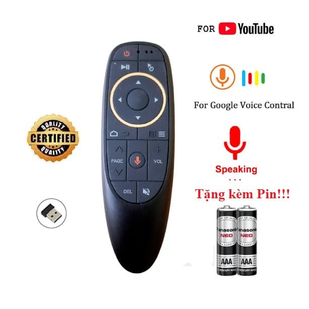 Chuột bay G10 Điều khiển thay thế tương thích cho giọng nói 1 nút học lệnh Hàng tốt Full Box 100% Tặng kèm Pin