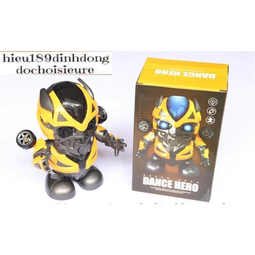 Đồ chơi Dance hero robot bumblebee nhảy vui nhộn có nhạc có đèn tặng kèm pin (ảnh thật kèm video)
