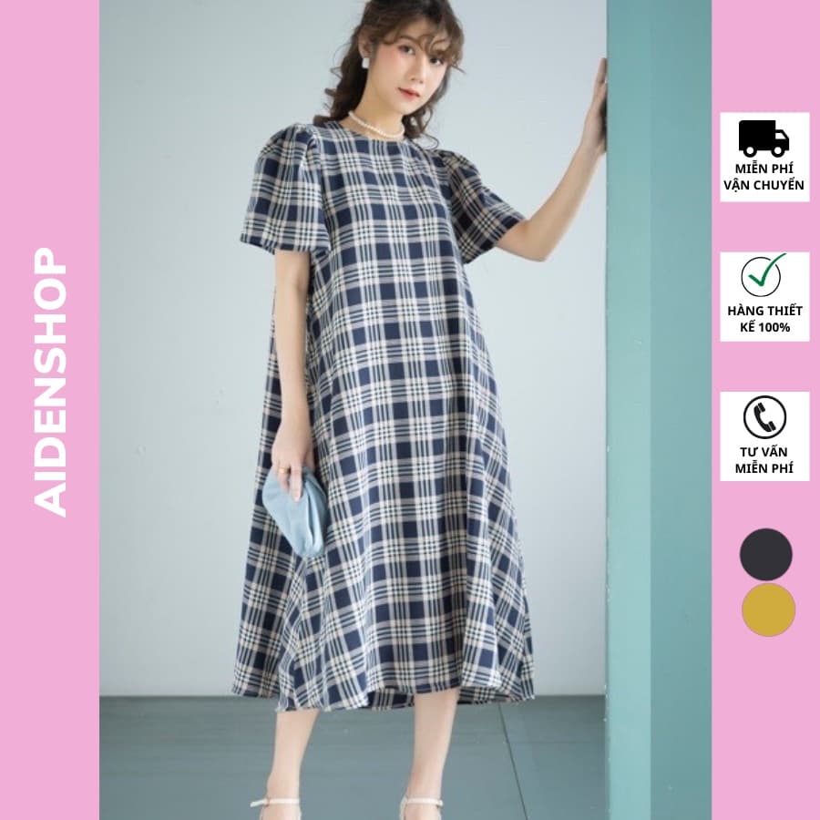 Váy bầu thời trang thiết kế dáng suông Aidenshop đầm bầu mùa hè 2022 cộc tay