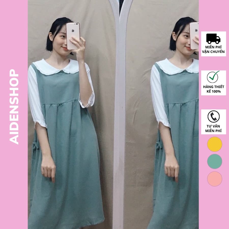 Váy bầu thiết kế Aidenshop Đầm bầu công sở dáng dài VB121