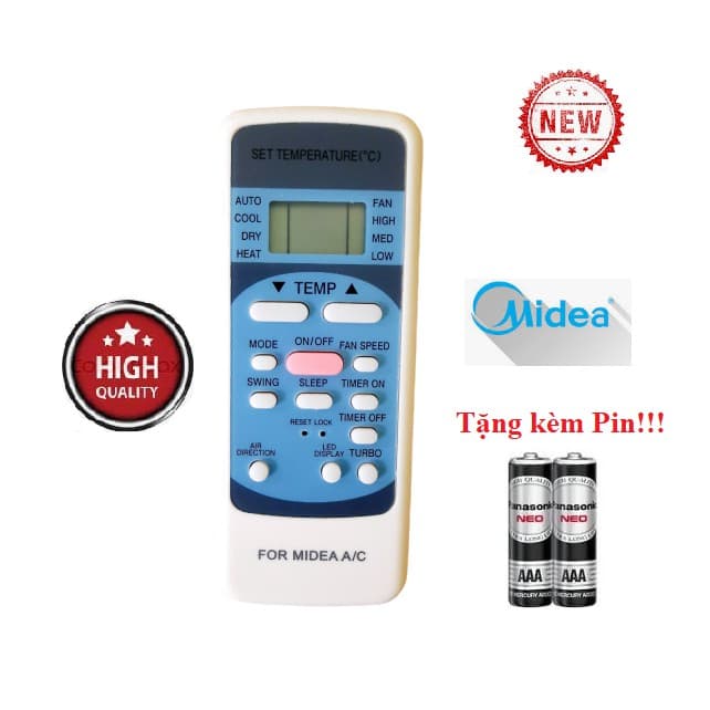 Remote Điều khiển thay thế tương thích cho điều hòa Midea 3 các dòng 1& 2 chiều MSAFA MSAF MSAB MSFR