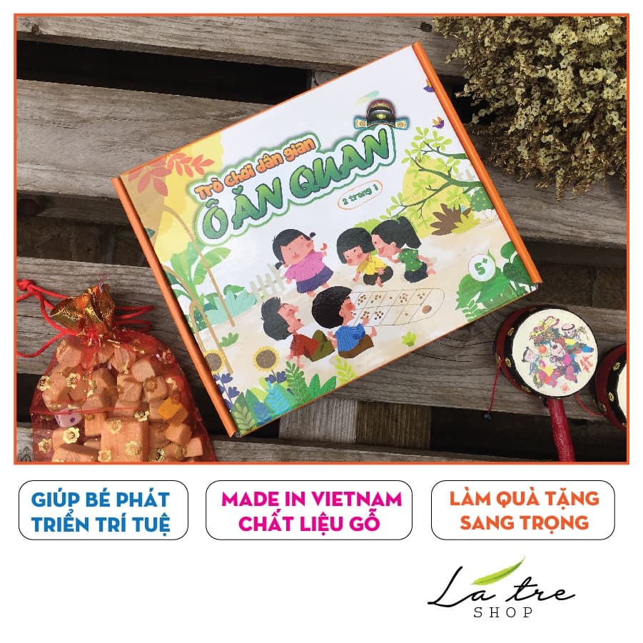 Bộ trò chơi Ô ăn quan viên gỗ Đi tìm kho báu 2 mặt chơi 3020