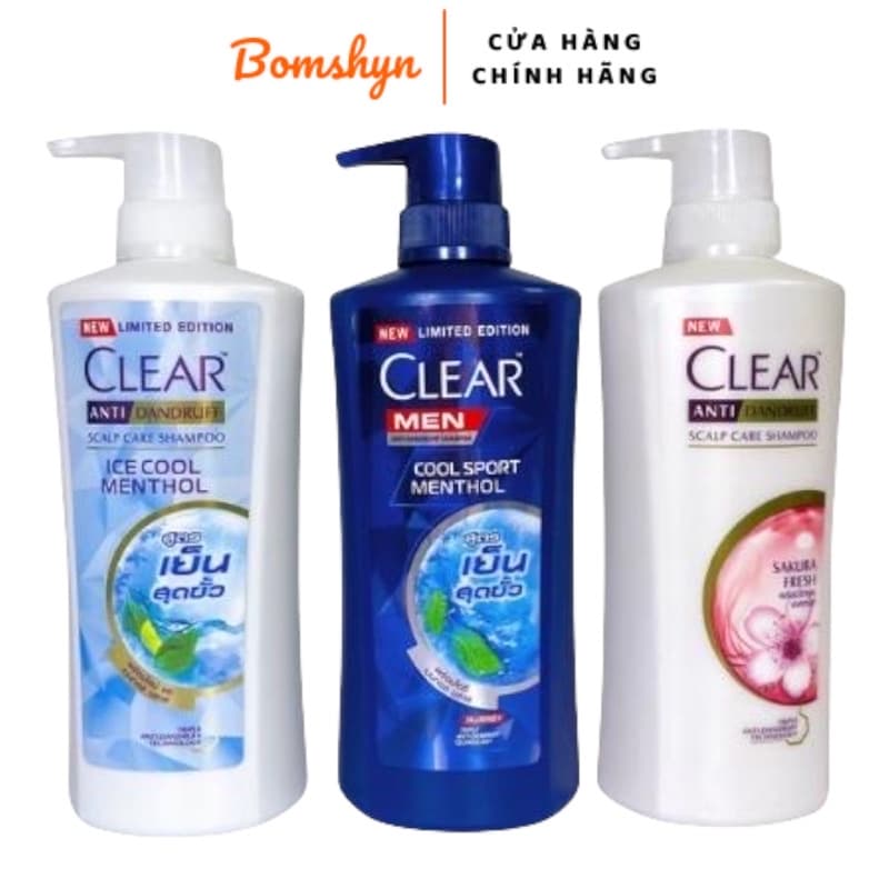 Dầu gội giảm gàu the mát Clear bạc hà thái lan 360ml