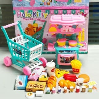 Kệ Bếp Kèm Xe Đẩy Siêu Thị Mini 72 Chi Tiết giá tốt