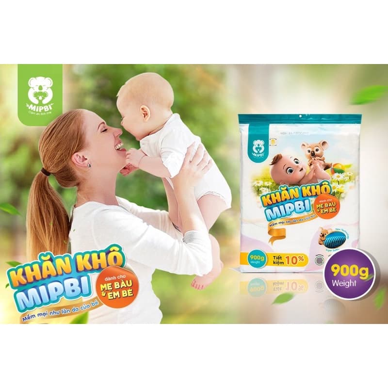 {Nhùn nhùn} Khăn Giấy khô đa năng Mipbi loại 900g( )