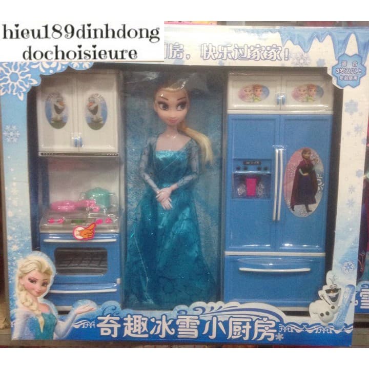 Hộp đồ chơi elsa và anna khớp kèm tủ lạnh và bếp có nhạc có đèn chi tiết thật sắc nét (chat chọn mẫu)