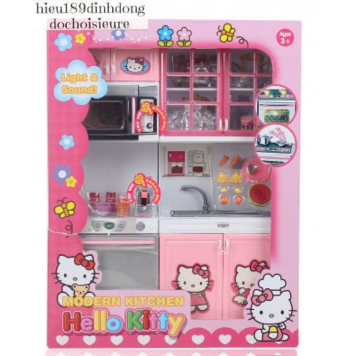 Hộp đồ chơi Bếp và tủ lạnh 2 ngăn nhiều mẫu chủ đề kittty (Khách hàng chat chọn mẫu)