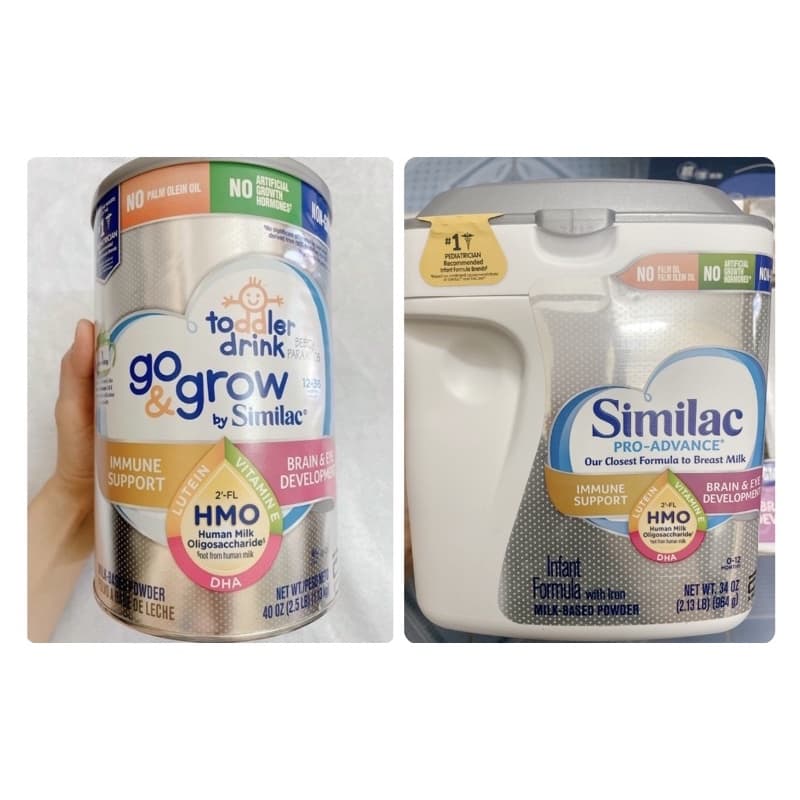{Date 3 2023}Sữa Bột Similac Go&Grow Toddler Drink Cho Bé Từ 12 36 tháng 1.13kg Mỹ và Sữa Similac Advance Pro 964g