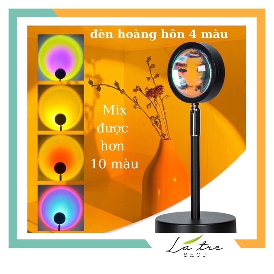 Đèn sống ảo đèn led tiktok trang trí quay tiktok 4 màu livestream decor trang trí đổi màu hoàng hôn mặt trời