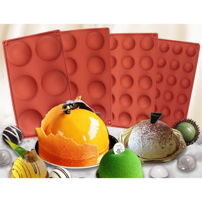 Khuôn Silicon bán cầu bánh mochi thạch rau câu bông lan mousse