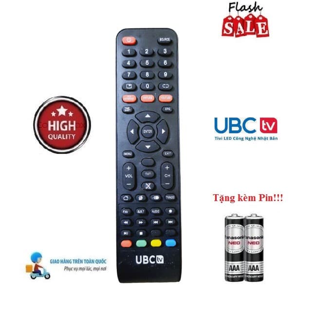 Remote Điều khiển thay thế tương thích cho tivi UBC các dòng LED LCD Smart TV Hàng loại tốt Tặng kèm Pin