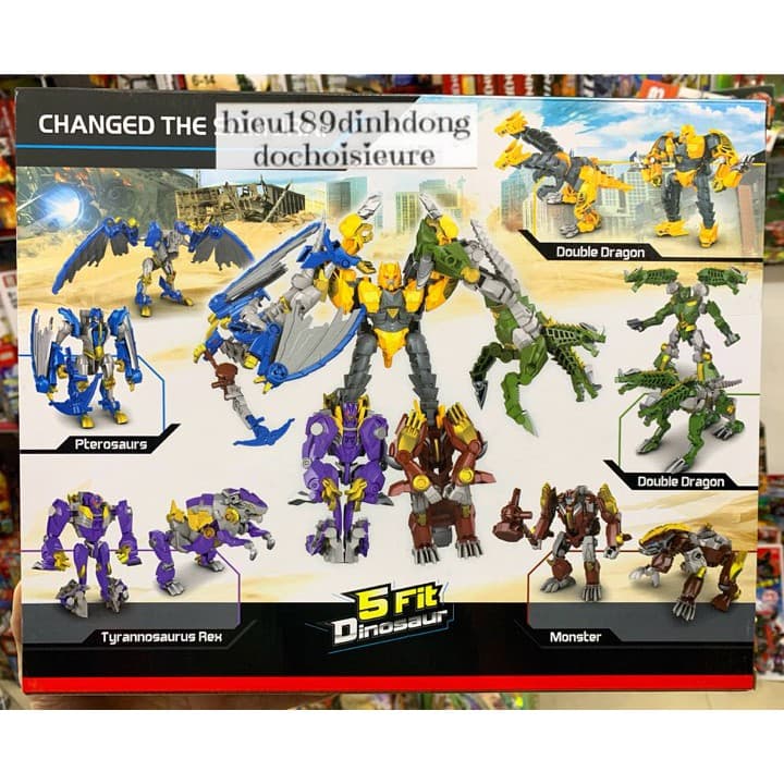 Hộp lắp ghép người máy transformers khủng long loại rẻ phù hợp chất lượng vừa phải (ảnh thật)