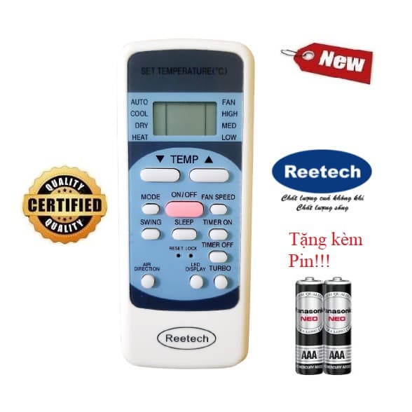 Điều khiển thay thế tương thích cho điều hòa Reetech 1 LOẠI 1&2 chiều Inverter các dòng RT 1HP 1.5HP 2HP 2.5HP