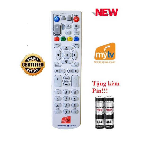 Điều khiển thay thế tương thích cho đầu thu MyTV 1 Hàng tốt 100% Tặng kèm Pin