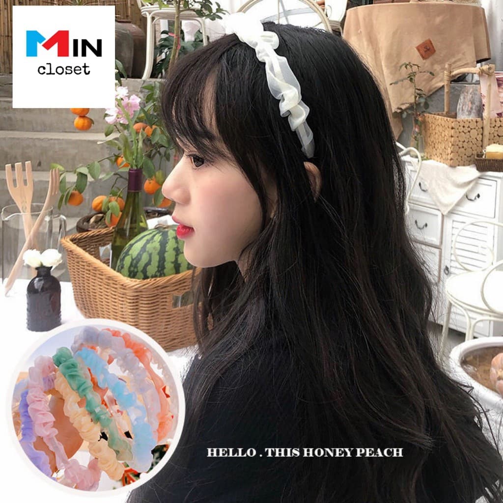 Bờm Tóc Tiểu Thư Vải Voan Dễ Thương Nhiều Màu Siêu Mincloset