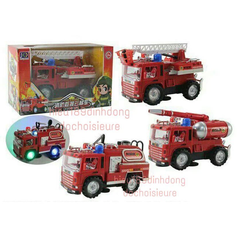 Xe cứu hỏa chạy pin có nhạc có đèn (ảnh thật) (Khách hàng chat chọn mẫu hoặc shop gửi mẫu ngẫu nhiên)