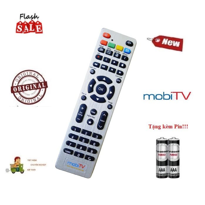 Remote Điều khiển thay thế tương thích cho đầu thu MobiTV HÀNG mới 100% Tặng kèm Pin
