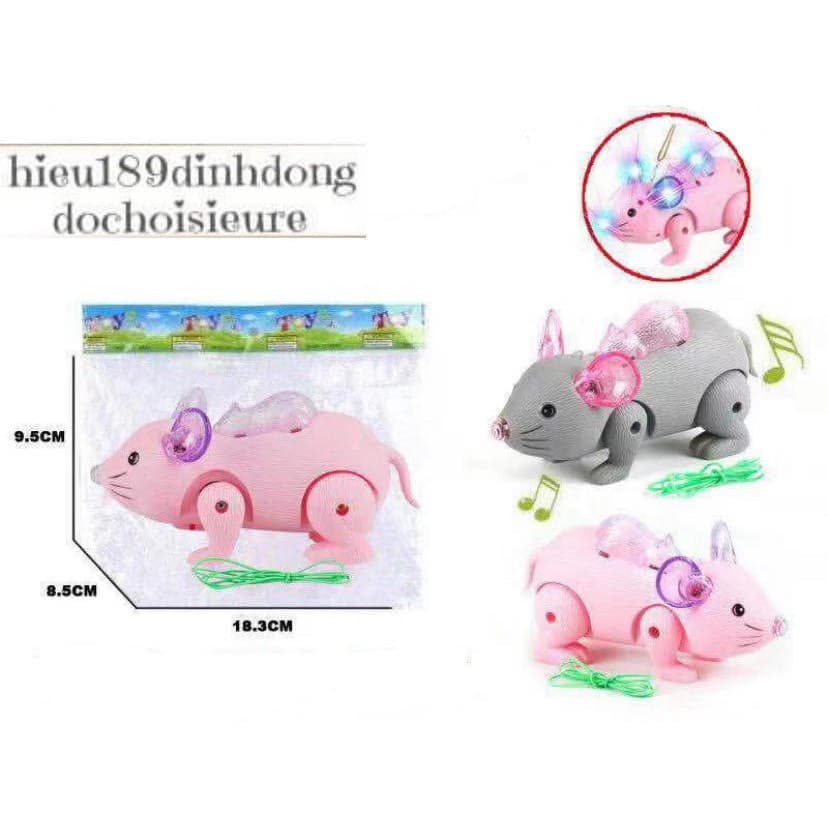 Chuột chạy pin có nhạc có đèn (Khách hàng chat chọn màu)