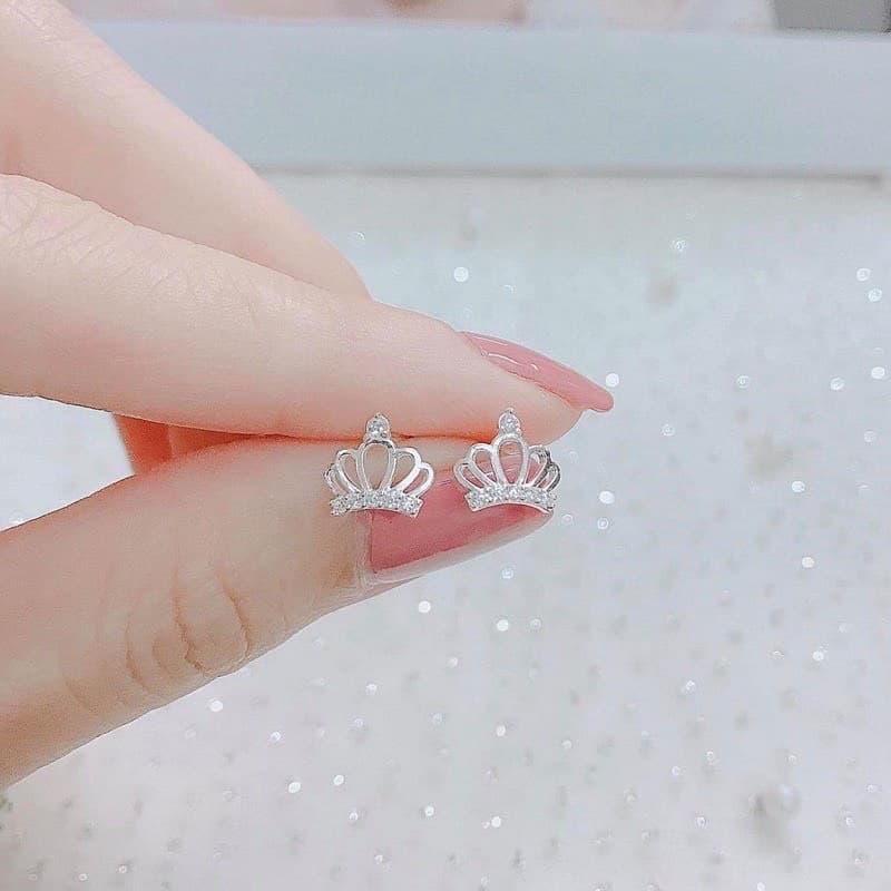 BÔNG TAI VƯƠNG MIỆN NHỎ BẠC TA CHO NỮ