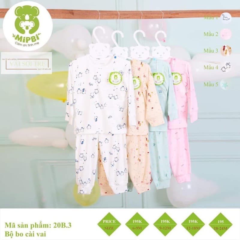 (Hà nam Mipbi)Bộ cài vai dài tay sợi tre dầy cao cấp(4 màu)