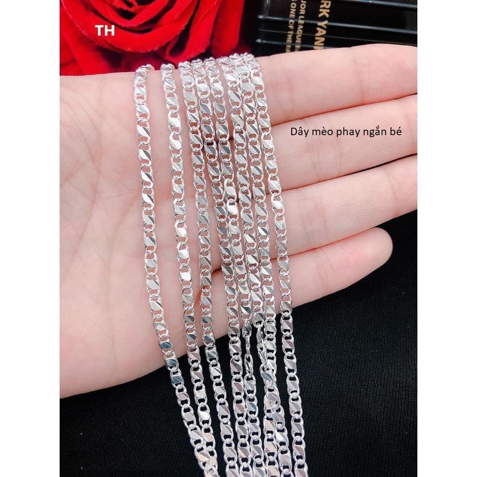 Dây mèo phay bạc cho cả bé trai và nữ 2 chỉ