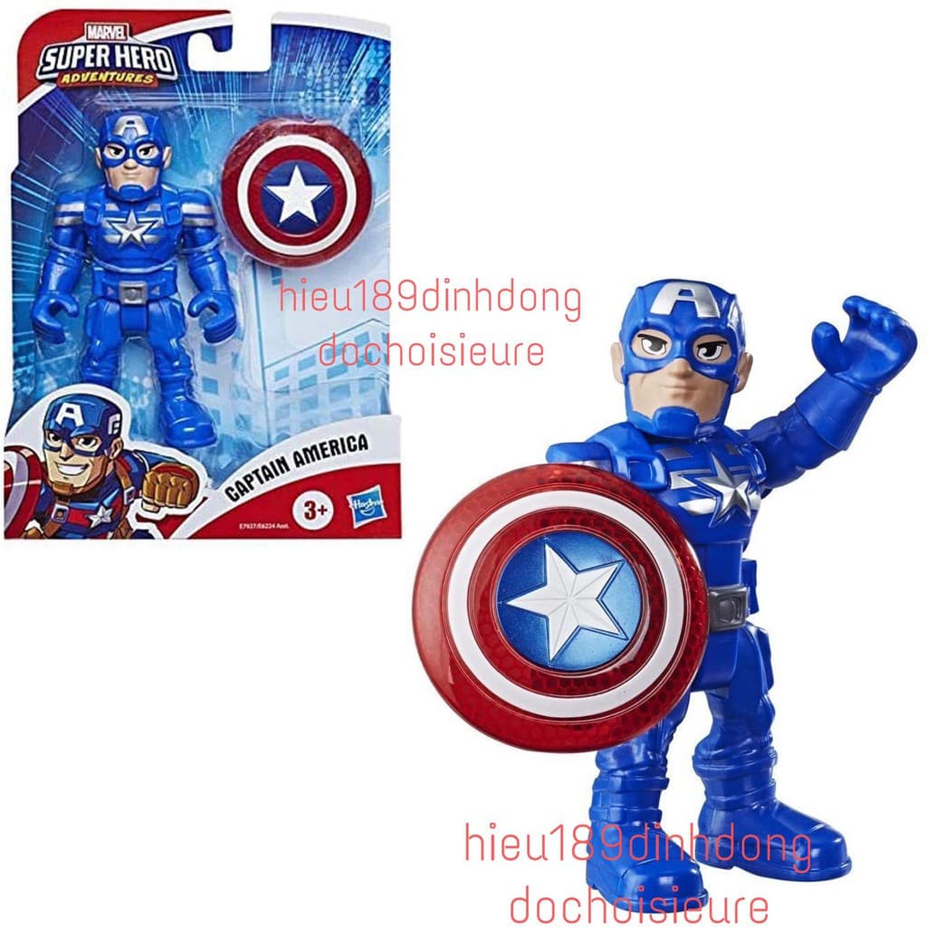 Mô hình PLAYSKOOL CAPTAIN AMERICA MARVEL SUPER HERO ADVENTURE full box Hasbro