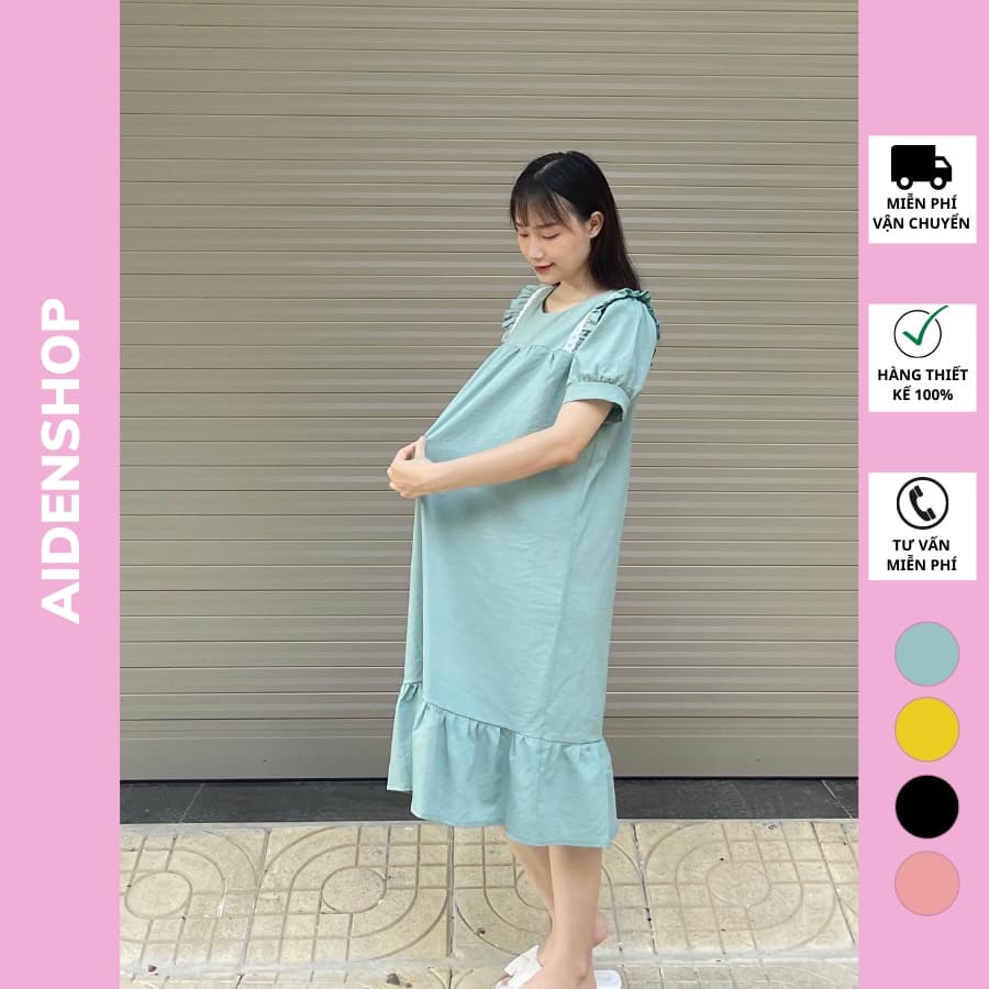 Váy bầu công sở thiết kế Aidenshop Đầm bầu thời trang dài mùa hè